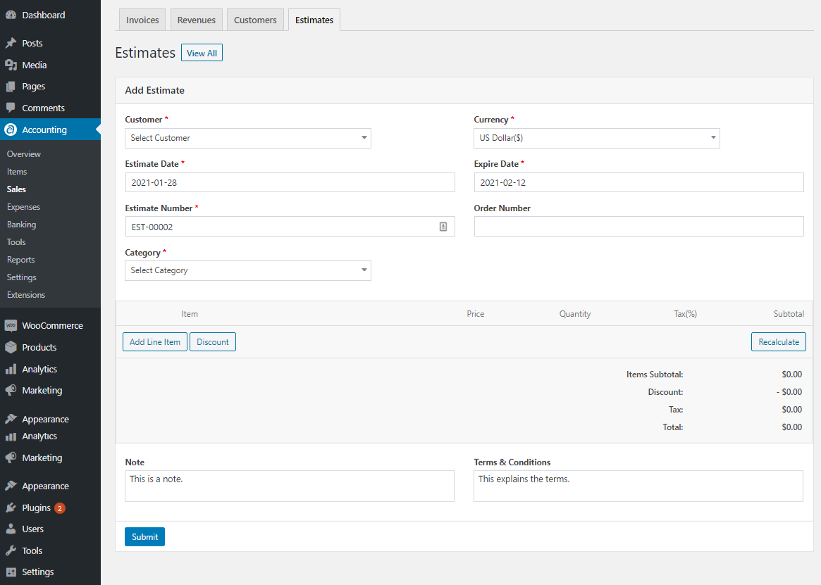 Add Estimates 1 Add Estimates
