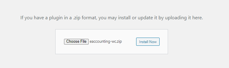 Upload WooCoomerce extension Zipped file