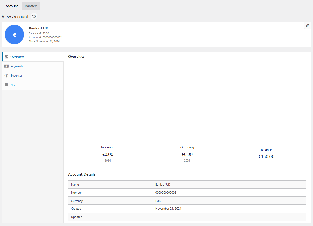Add Accounts - WP Ever Accounting