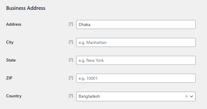 Address Settings